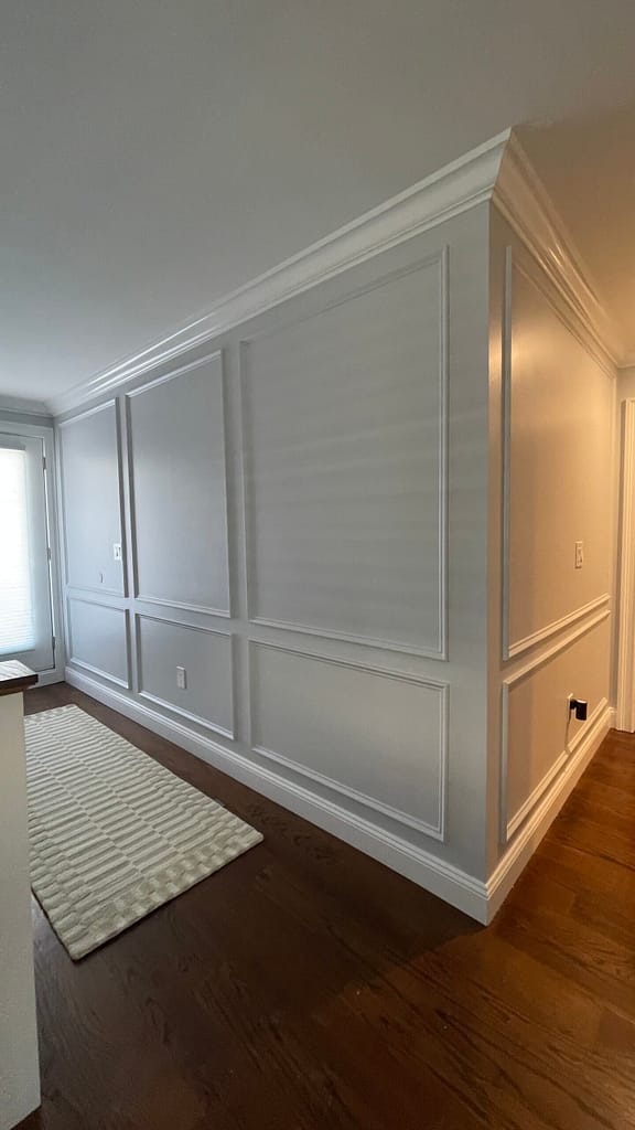 picture-frame wall panels installed in a Monmouth County, NJ hallway