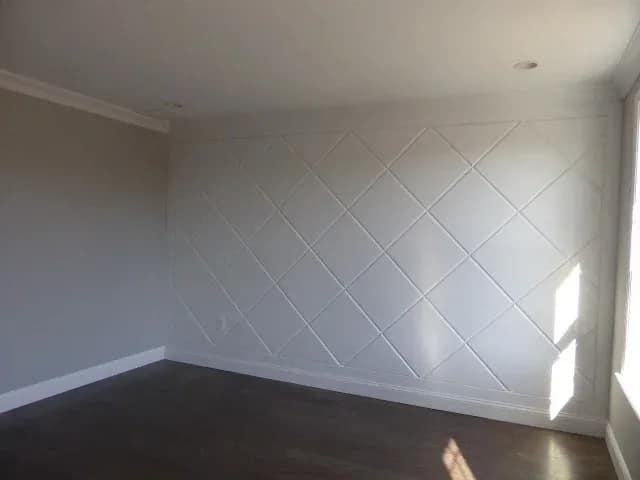 Custom geometric wall panel installation in a Monmouth County NJ home