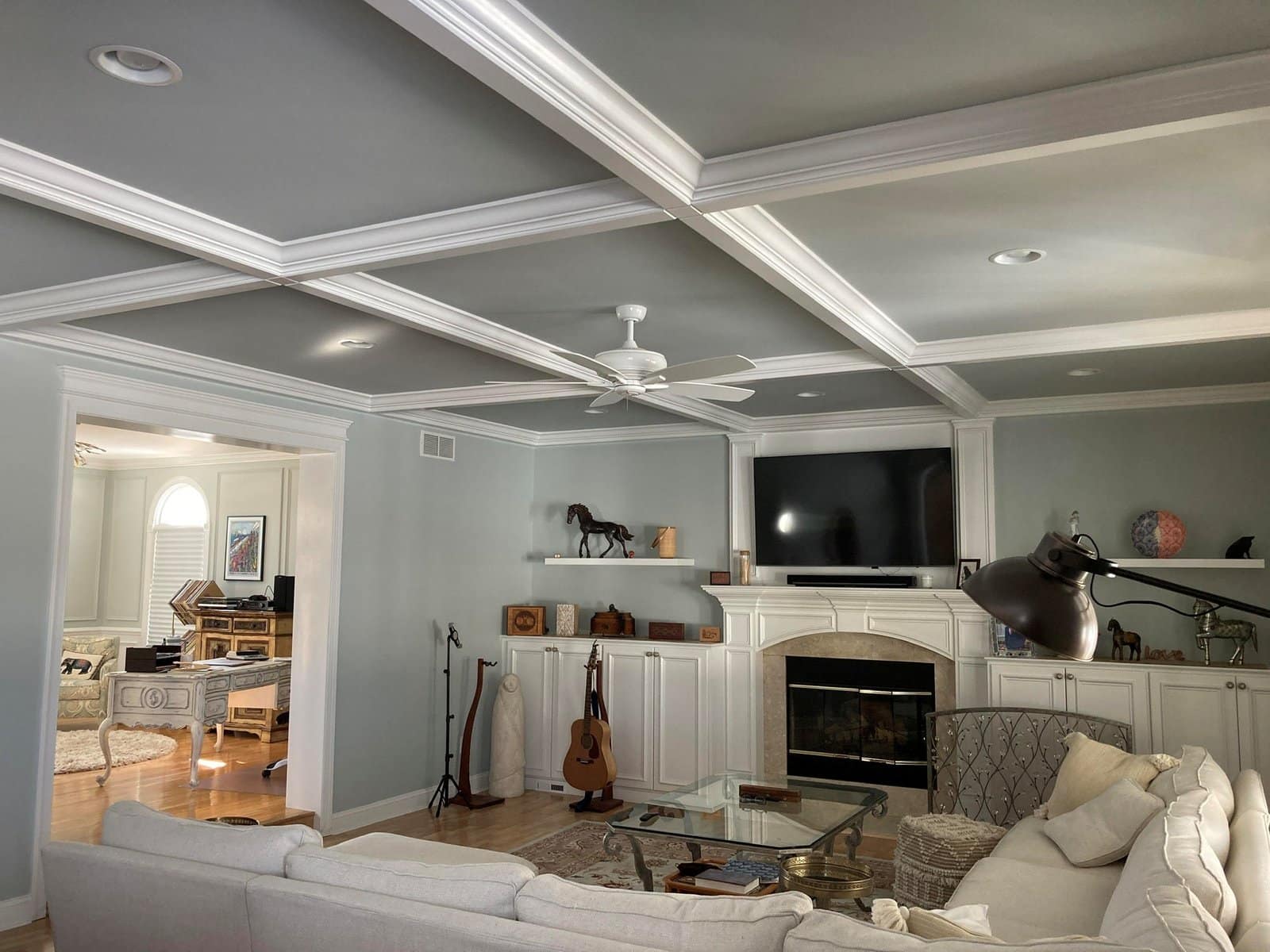Coffered ceilings custom installation in Monmouth County NJ